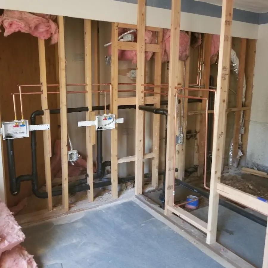Copper pipe rough-in and plumbing installation in Walkersville